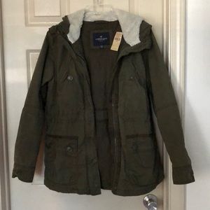 AE Army green parka